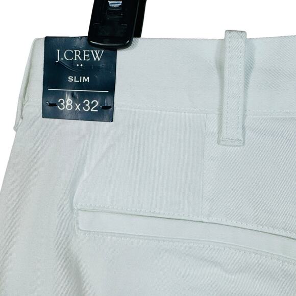 J. Crew Mens SZ 38x32 Flex Slim Pants Zip-Fly Slash Pockets Straight Leg White - Picture 5 of 9